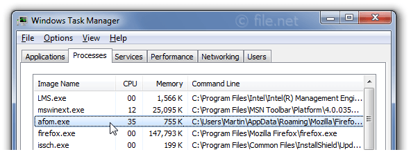Windows Task Manager with afom
