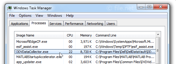 Windows Task Manager with DDVDataCollector