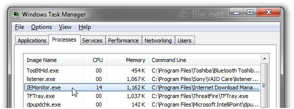 Windows Task Manager with IEMonitor
