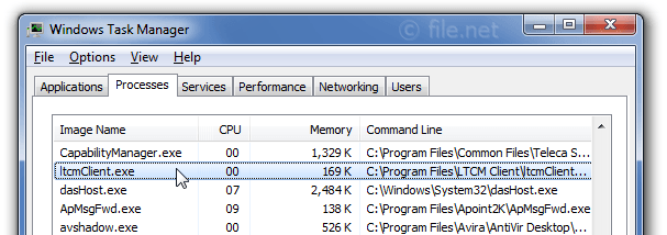 Windows Task Manager with ltcmClient