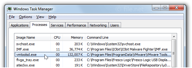 Windows Task Manager with vmtoolsd