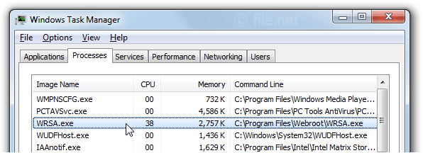 Windows Task Manager with WRSA