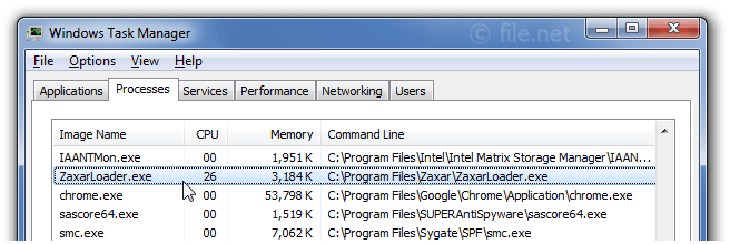Windows Task Manager with ZaxarLoader